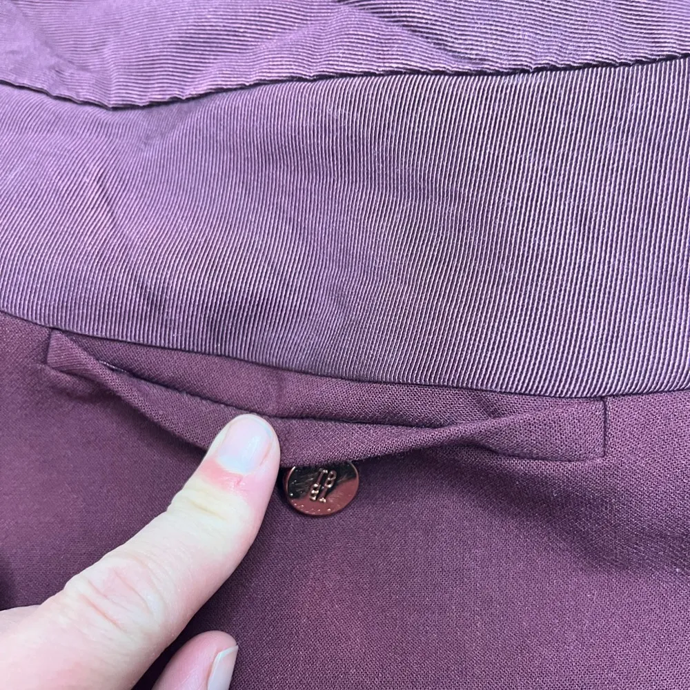 Ted Baker London Oderat Wide Leg Cropped Burgundy Pants Sz 2 - Image 6