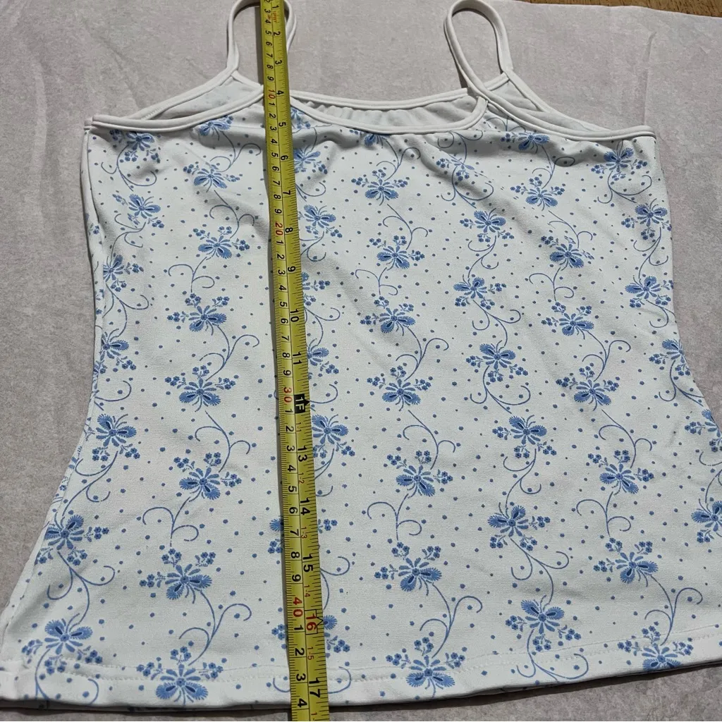 INC International Concepts Blue and White Fitted Camisole Small Y2K :Box OW2: - Image 5