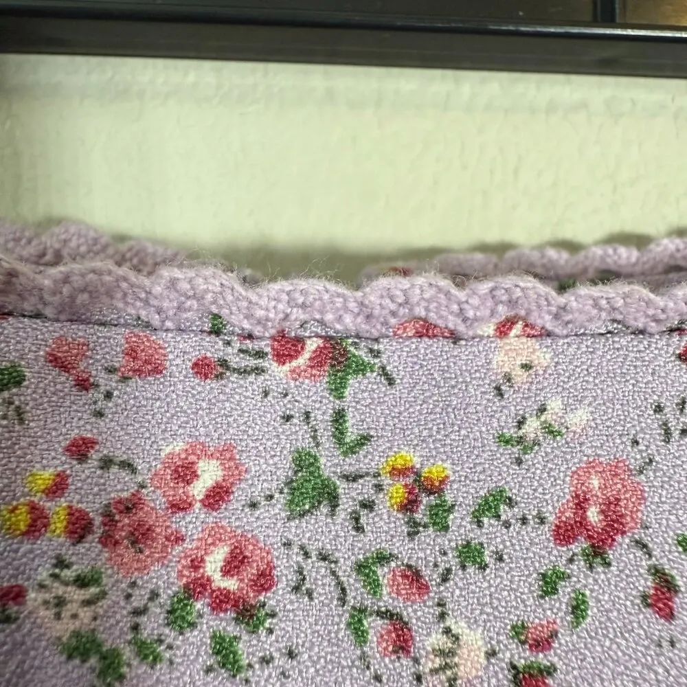 Brandy Melville John Galt  Phoebe Floral Midi Skirt One Size Lavender Slit Girly - Image 9