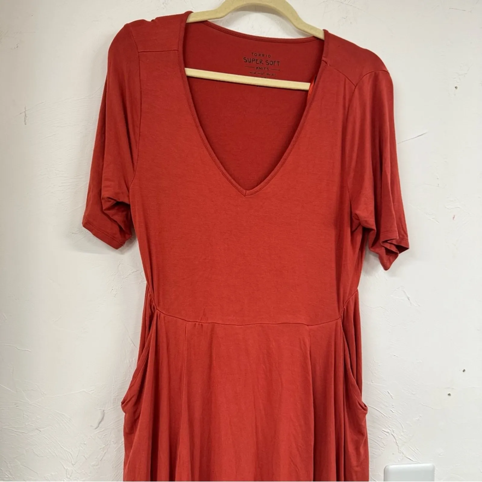 Torrid Super Soft Knits Orange Short Sleeve Jersey Knit Mini Dress 00 Large Cozy - Image 2