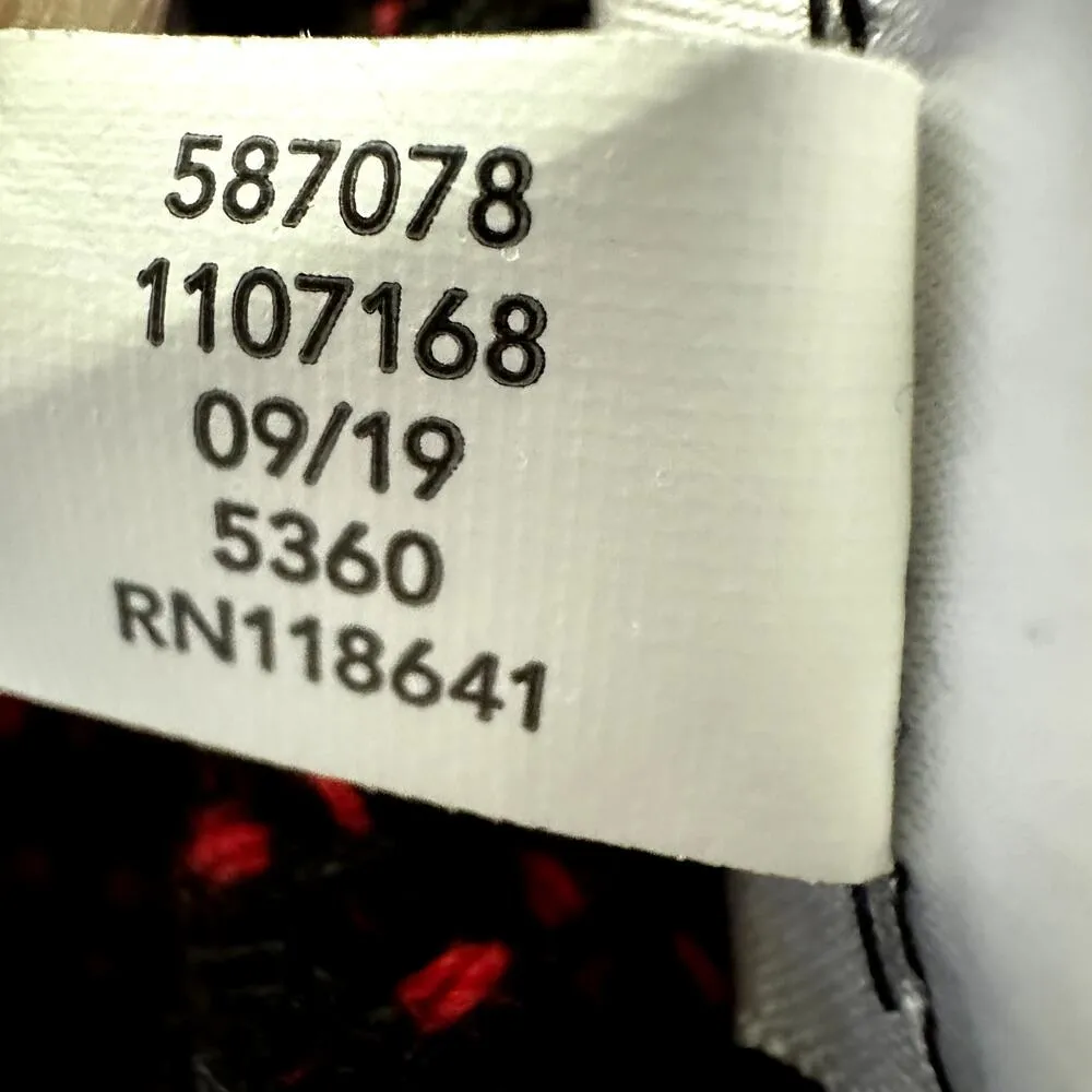 Lane Bryant Plaid Tweed Jacket Button Front Pockets Mid Length Red Black 22/24 - Image 5