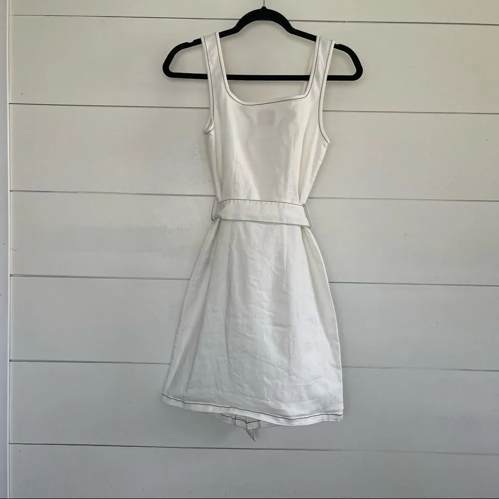 Solid & Striped White Denim Dress with Belt - Image 7