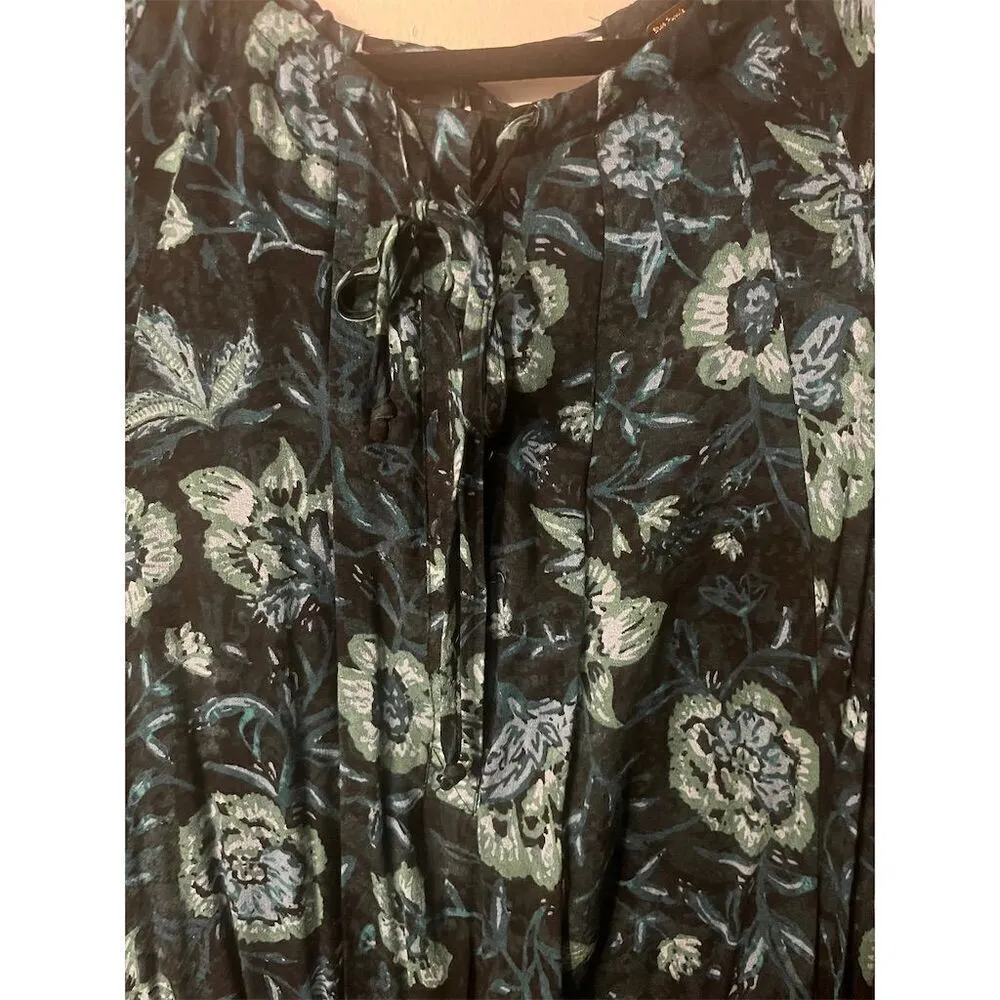 Free People Dance 'Till Dawn Floral Long Sleeve Open Back Romper Sz Large‎ NWOT - Image 4