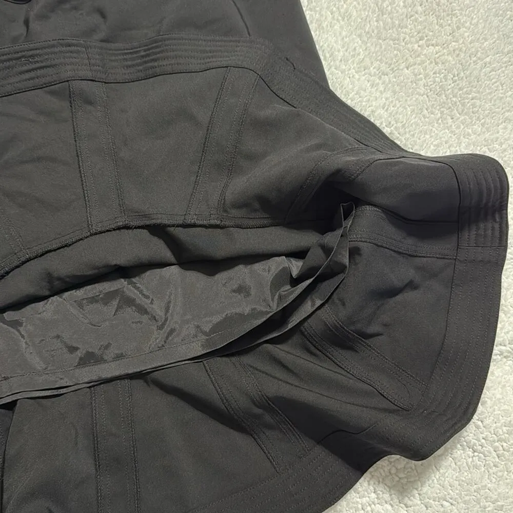 Calvin Klein women’s sz 12 black straight skirt with ruffle belted and back zip - Image 3