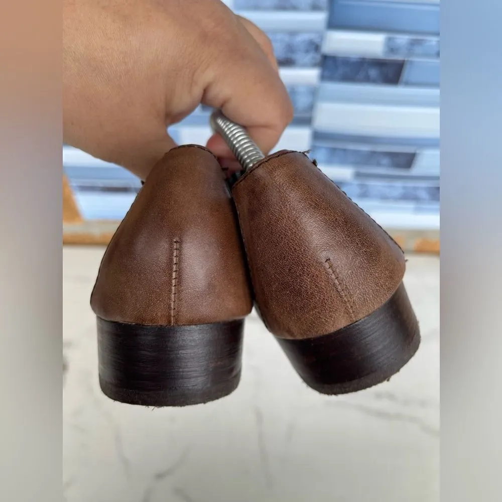 Antelope Brown Peforated Two Buckle Leather Shoes 39/8.5 - Image 5