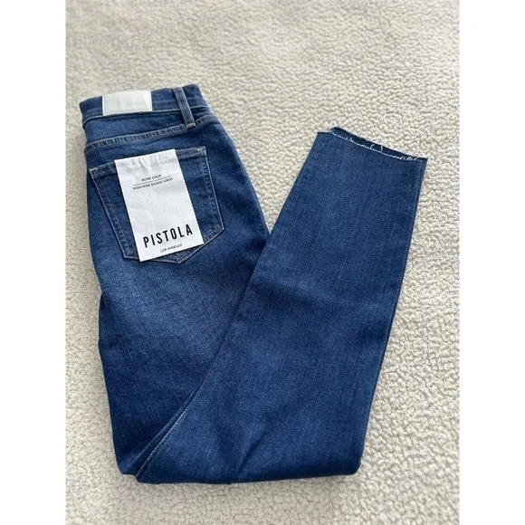 Pistola Aline High-Rise Skinny Crop Raw Hem Jeans in Catalina Blue Size 29 - Image 2