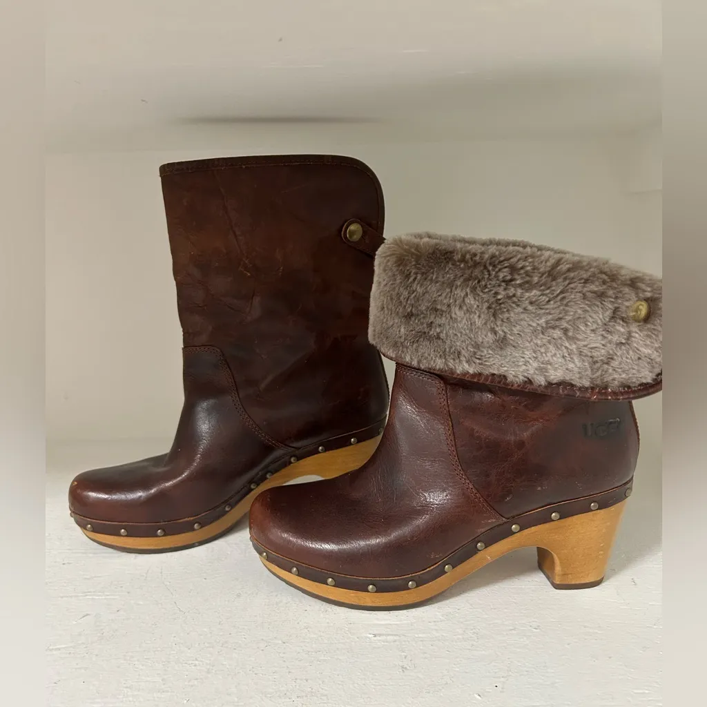 UGG Women's Brown Leather Mules - Image 7
