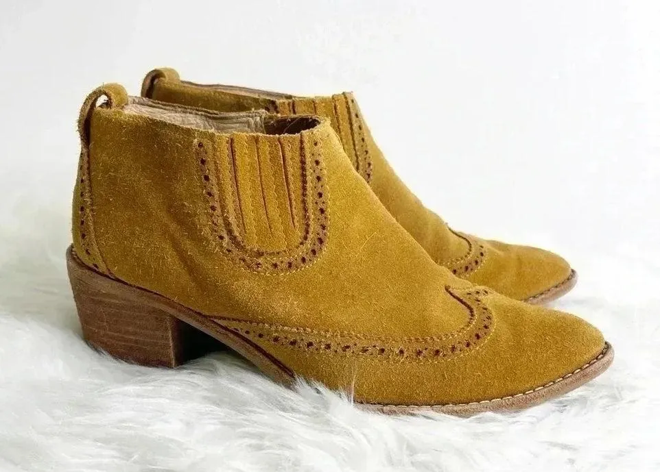Madewell Suede Leather The Grayson Brogue Chelsea Boot Size 7.5 - Image 9