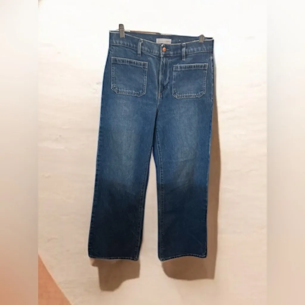 Loft Women's Blue Wide-Leg Jeans - Image 2