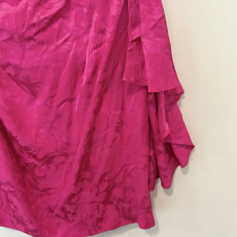 Y2K Silk Studio Hot Pink 100% Silk Strapless Prom Homecoming Dress Size 4 166 - Image 11
