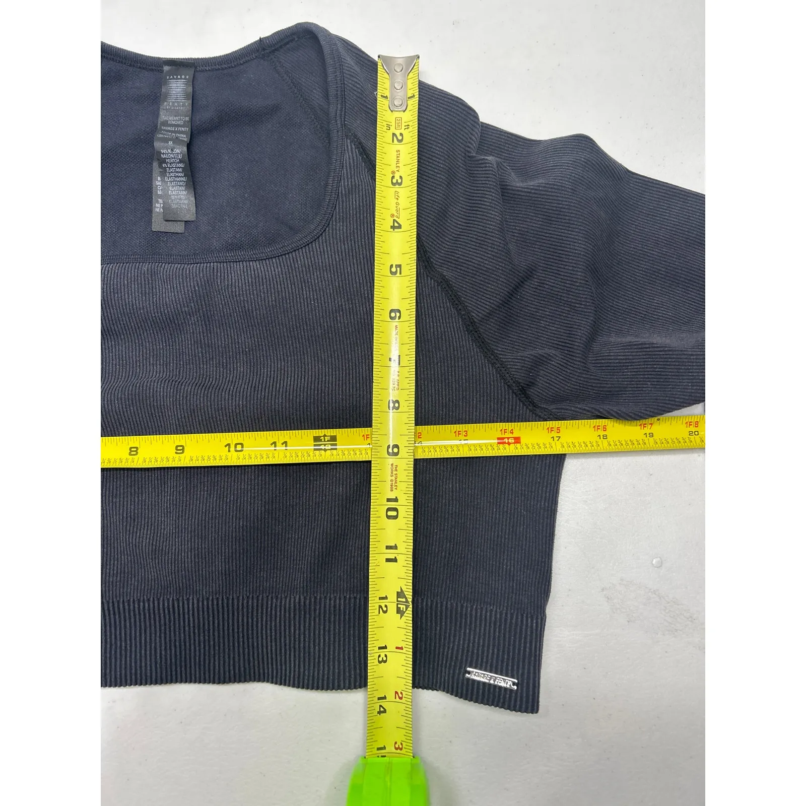 Savage x Fenty Women's Dark Grey Seamless Sport Long Sleeve Crop Top 3X Gray - Image 3