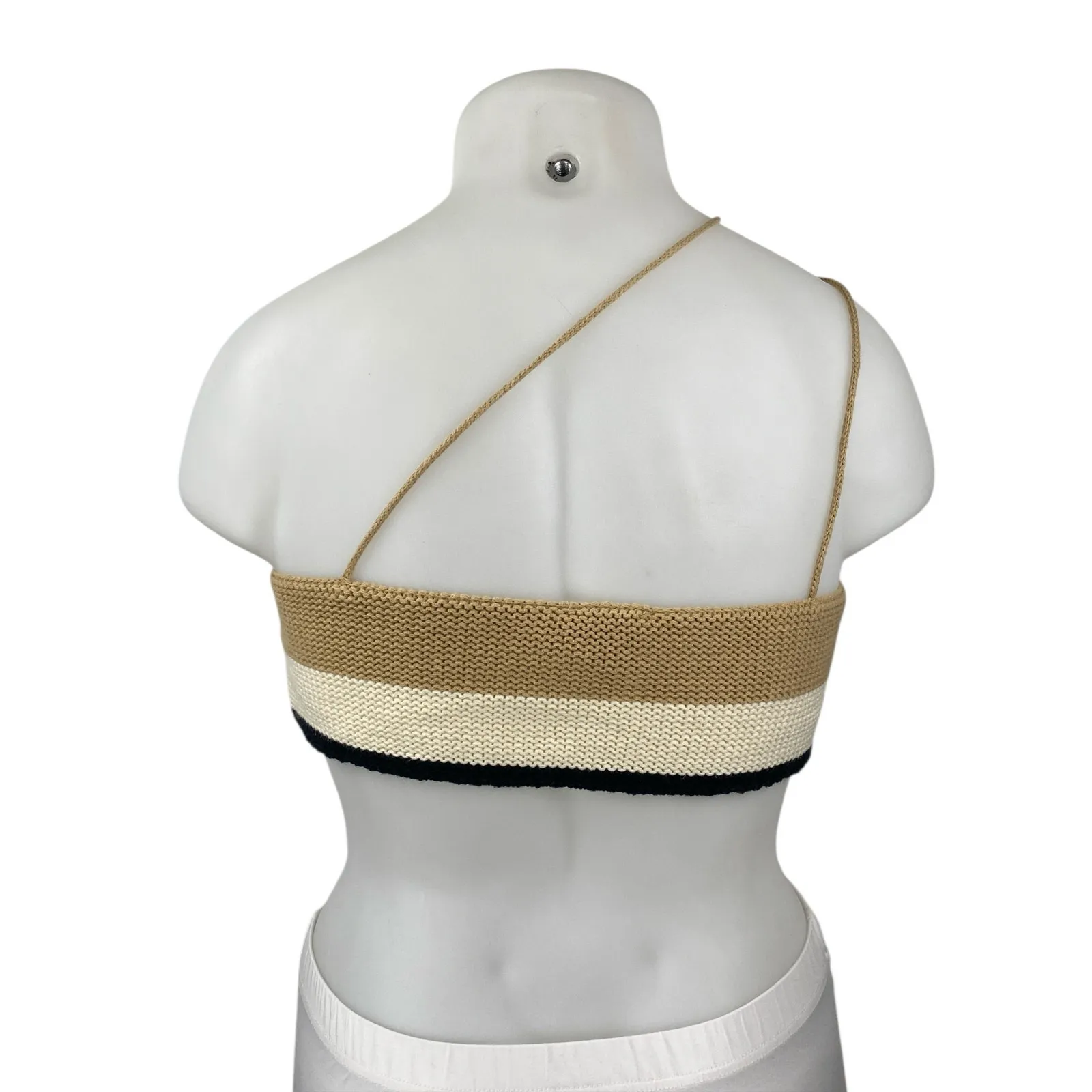 Le Lis Multicolor Striped Crochet Sleeveless Asymmetric Cami Camisole Tank Top L - Image 2