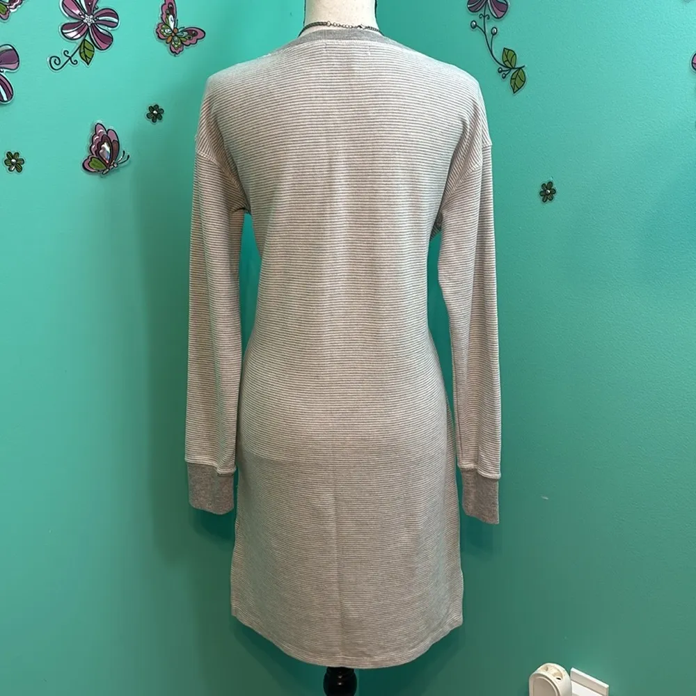 Lauren Ralph Lauren Long sleeve Grey Striped Sleep Shirt Gray - Image 6