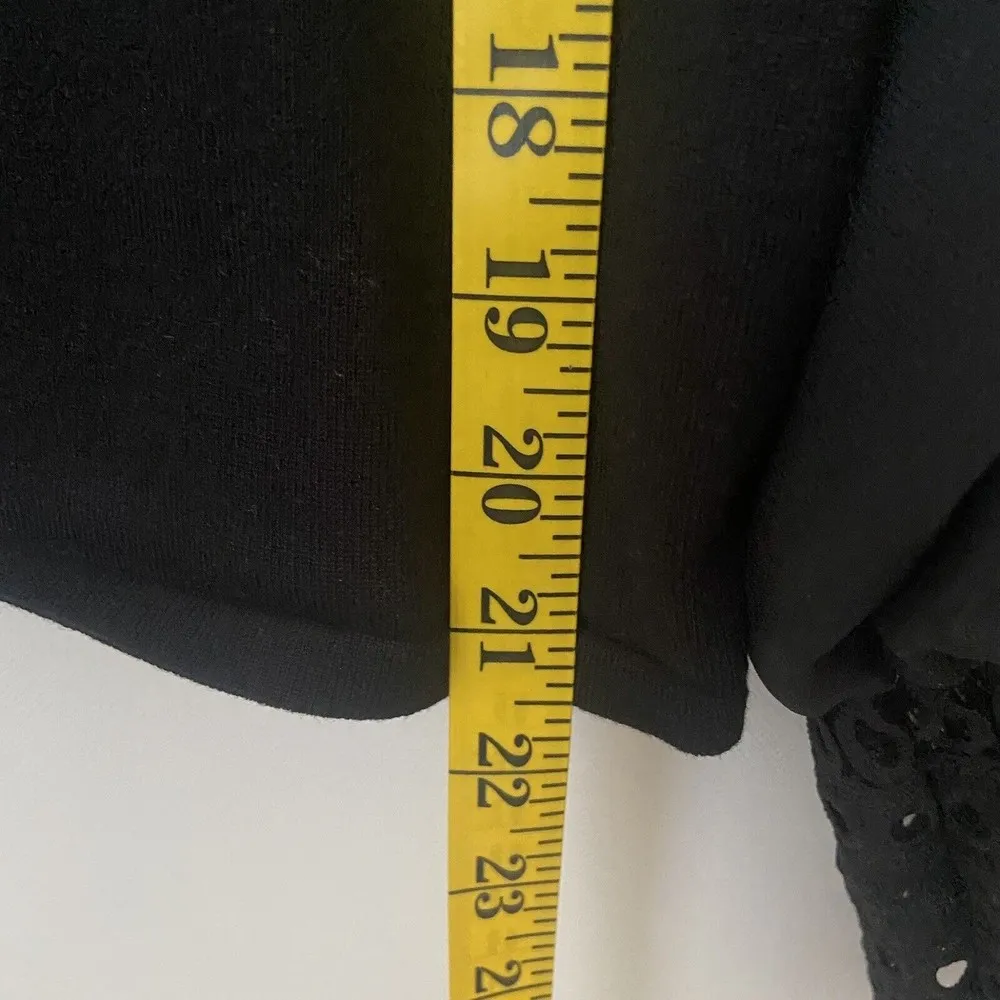 Nikka K Sweater Medium Womens Black Academia Sheer Lace Sleeves Career Holiday - Image 8