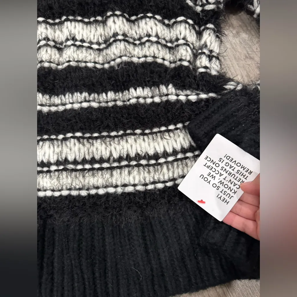 Topshop Black and White Striped Turtleneck Sweater - Image 11