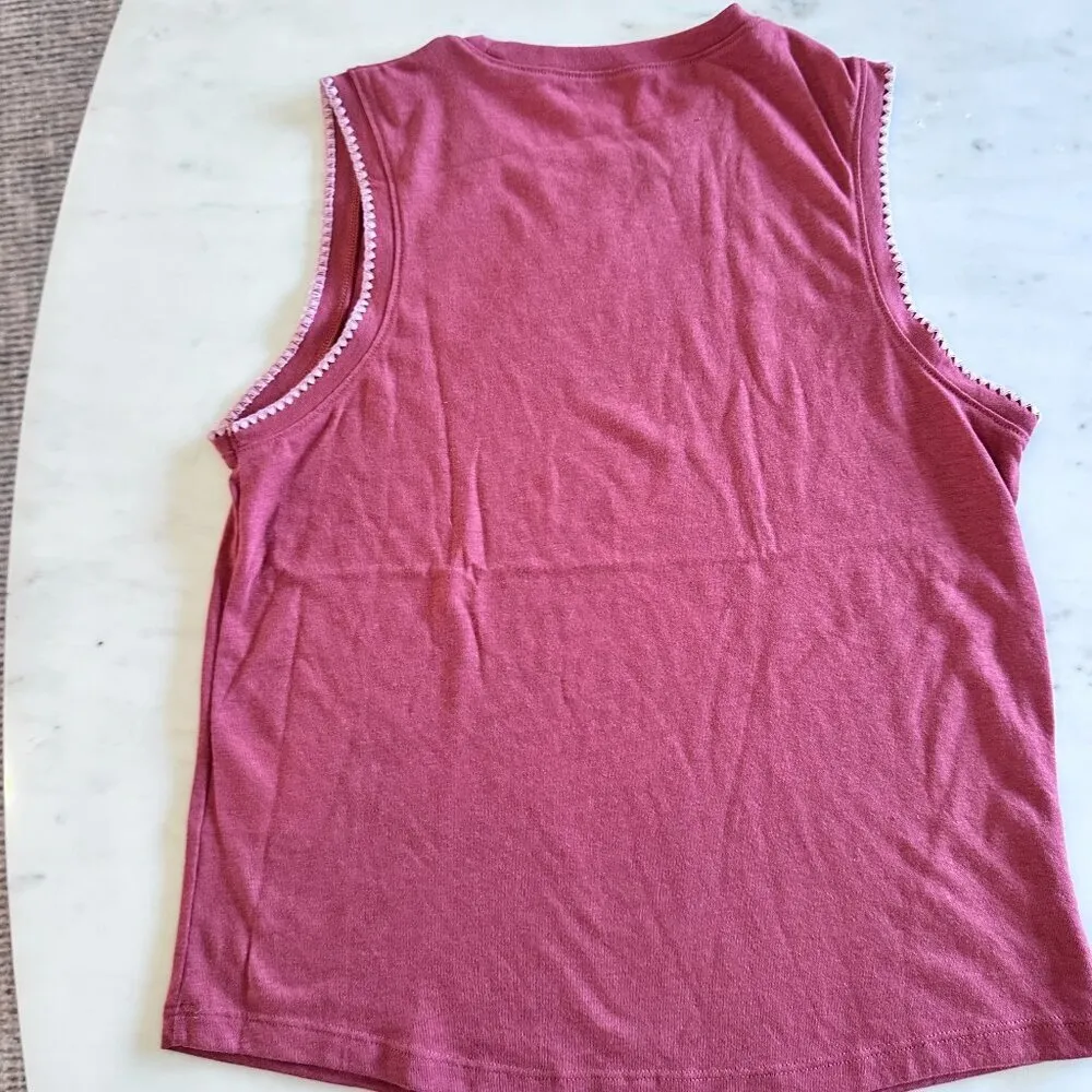Nike Dri-Fit Pink Scalloped Trim Delicate Casual Workout Loungewear Tank Size XS - Image 3