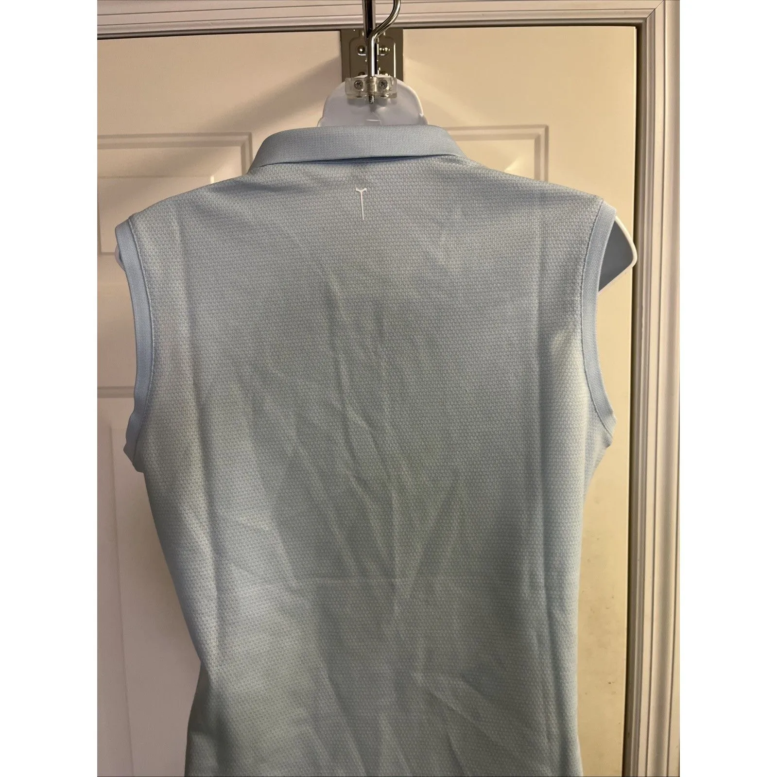 Lilihammer Women’s Baby Blue Sleeveless Lightweight Mesh Pullover Polo - Image 9