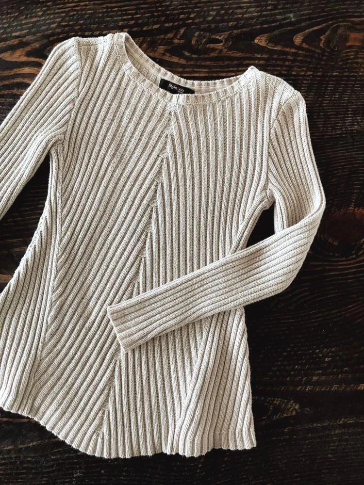 Style & Co Tan Knit Sweater - Image 2