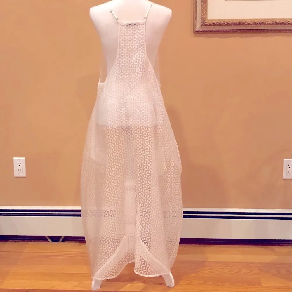 🆕 Sheer Balloon Maxi/Midi Dress💥 White Size M - Image 4