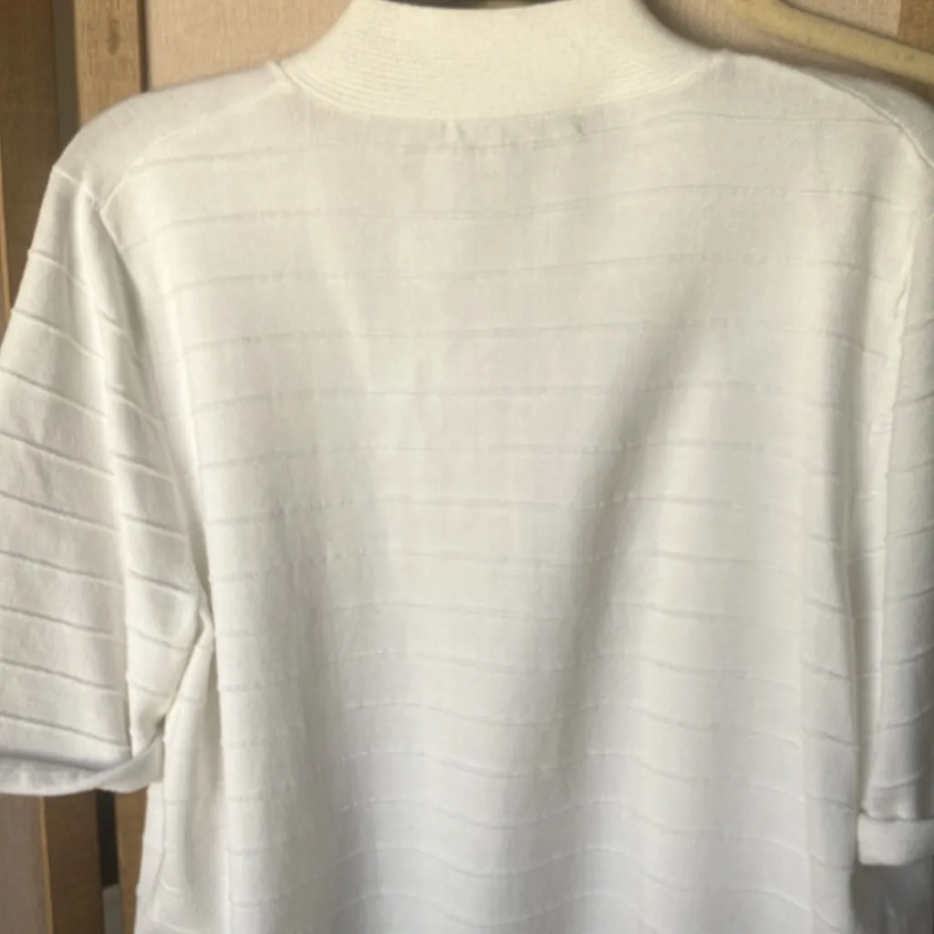 Cable & Gauge Classic White Knit cardigan xl - Image 5