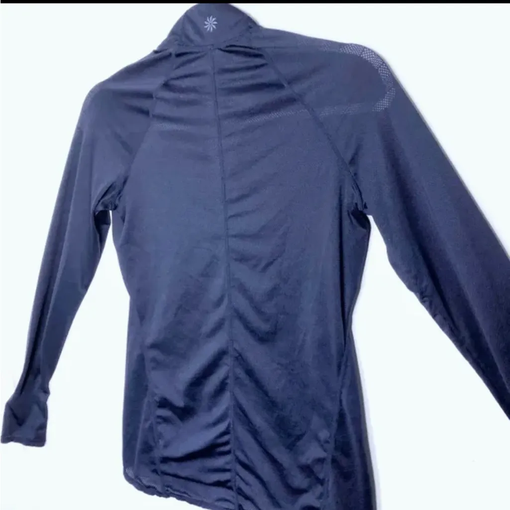 Athleta Blue Navy Lightweight Breathable Pullover Quarter Zip Size XS‎ - Image 2