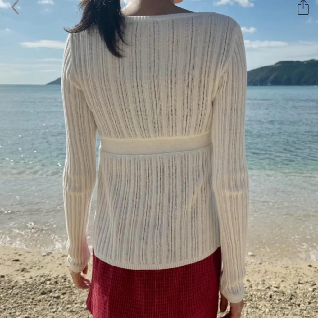 Brandy Melville Nikki Knit Top Ivory - Image 3