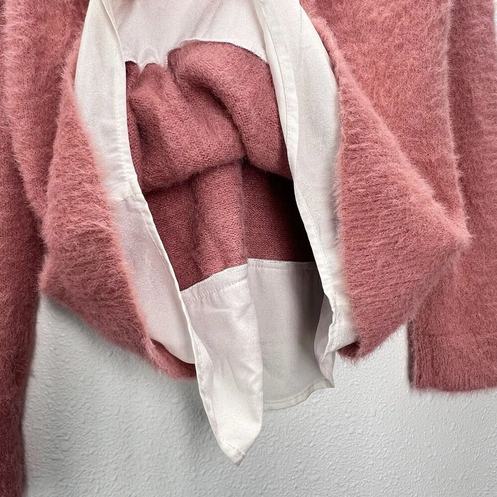 Ivanka Trump cozy sweater round neck Pullover PINK white Black Size SP - Image 9