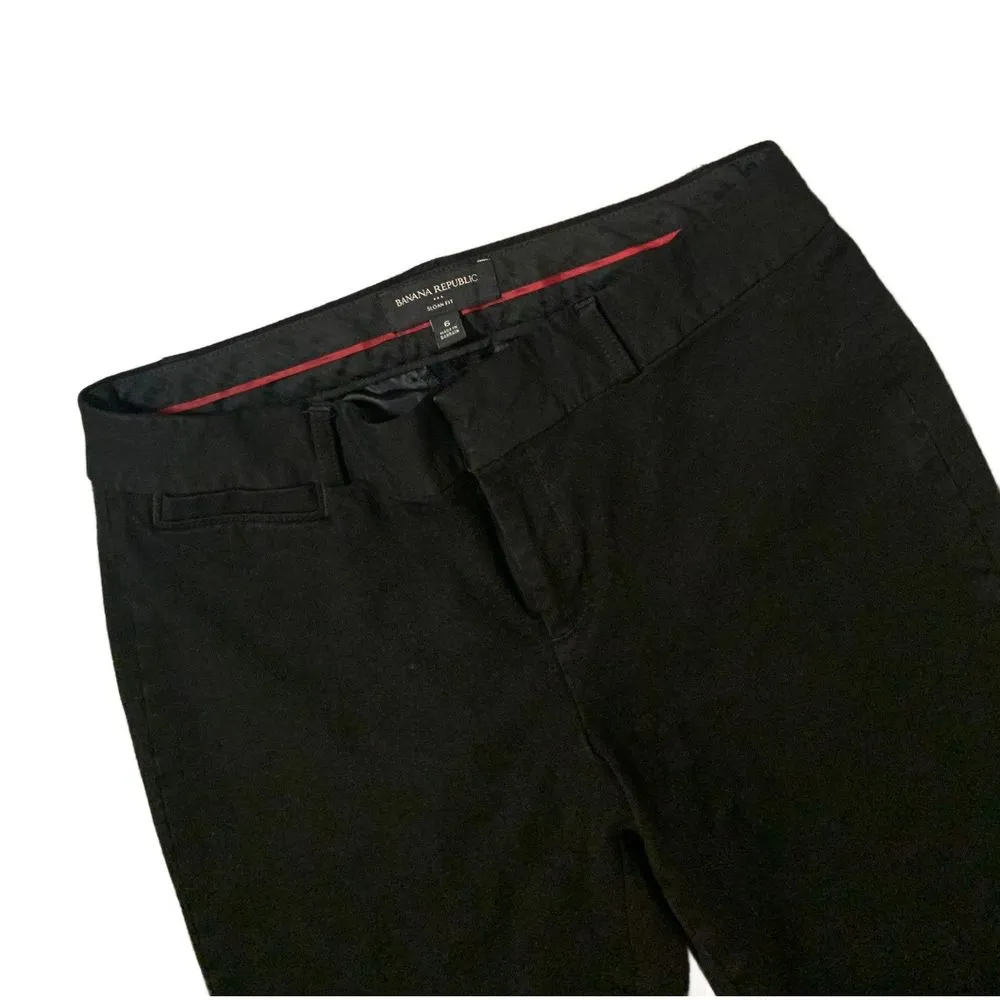Banana Republic | Sloan Black Skinny Ankle Trouser Black Slacks Size 6 - Image 5