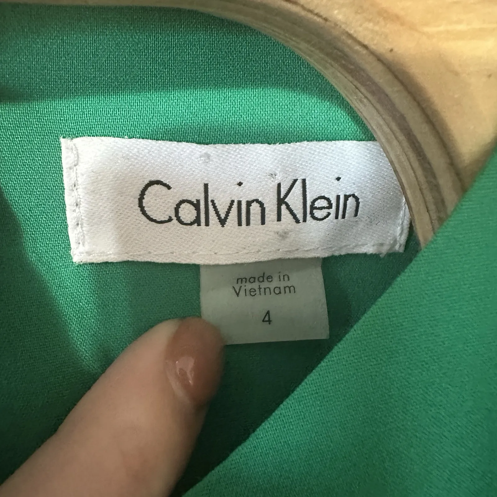 Calvin Klein Kelly Green Shift Size 4 Side Corset Tie Up Dress Career Office - Image 5