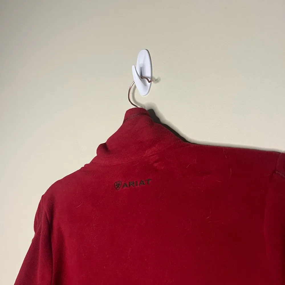 Ariat Red Ruched Sleeve Fleece Jacket - Image 8