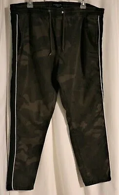 Men's Large 100% Cotton Dark Camo Cuffed Chino Khaki Drawstring Pants Brave Soul - Image 6