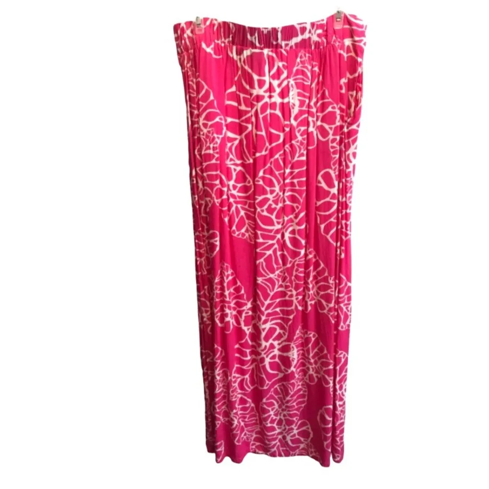 Escapada kiwi leaf print fuchsia maxi skirt size MEDIUM - Image 9