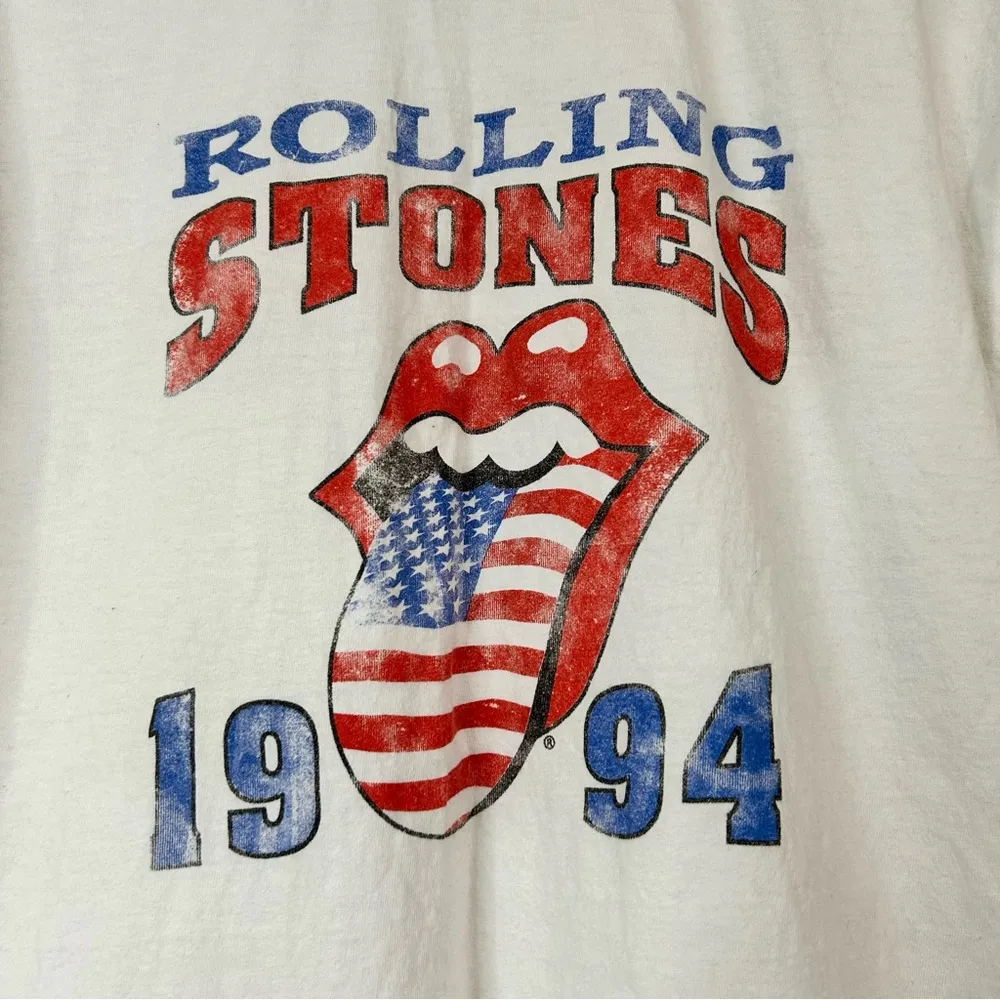 The Rolling Stones Women’s American Themed Graphic T-Shirt White Size Large - Image 2