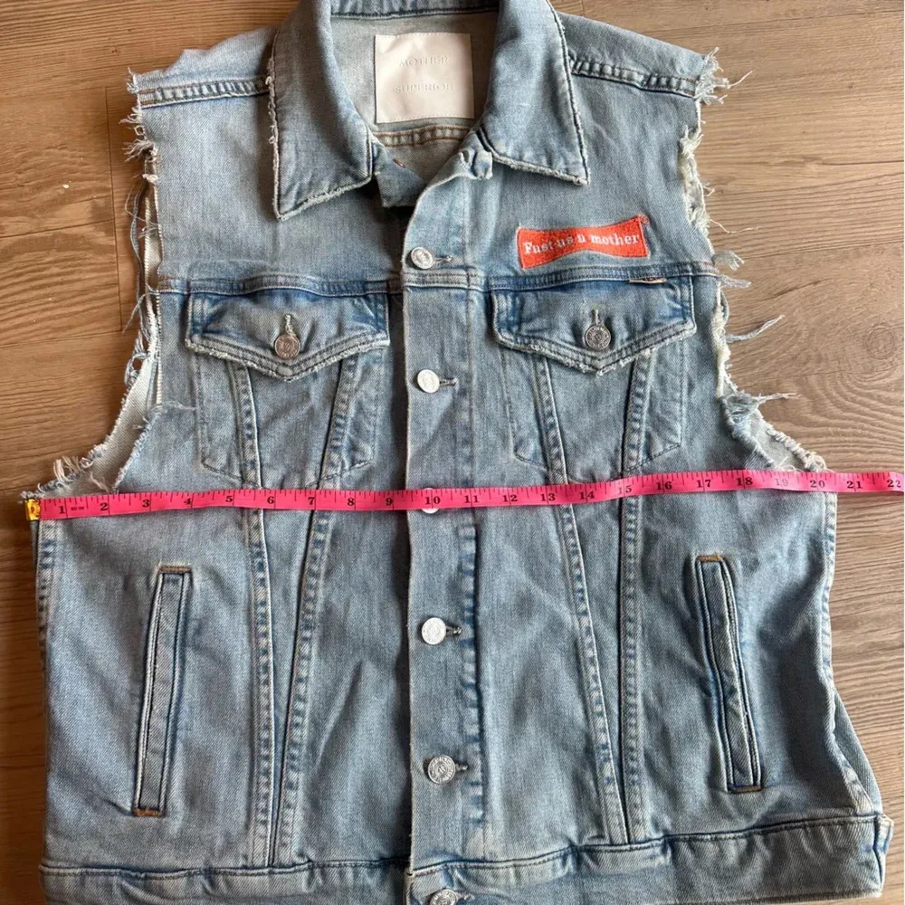 Mother Superior ‘THE DRIFTER' Light Wash Denim Vest fast as a mother size medium - Image 15