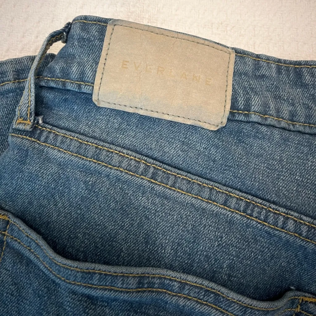 Everlane The Curvy Cheeky High-waisted Straight Leg Blue Denim Jeans Size 30 - Image 14