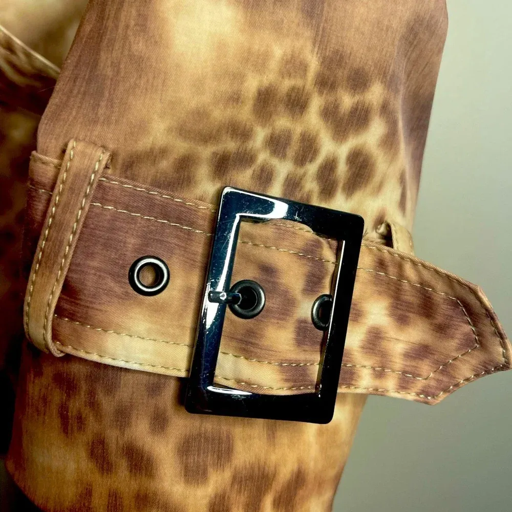 For‎ Cynthia Animal Print Double Breasted Trench Coat - Image 6