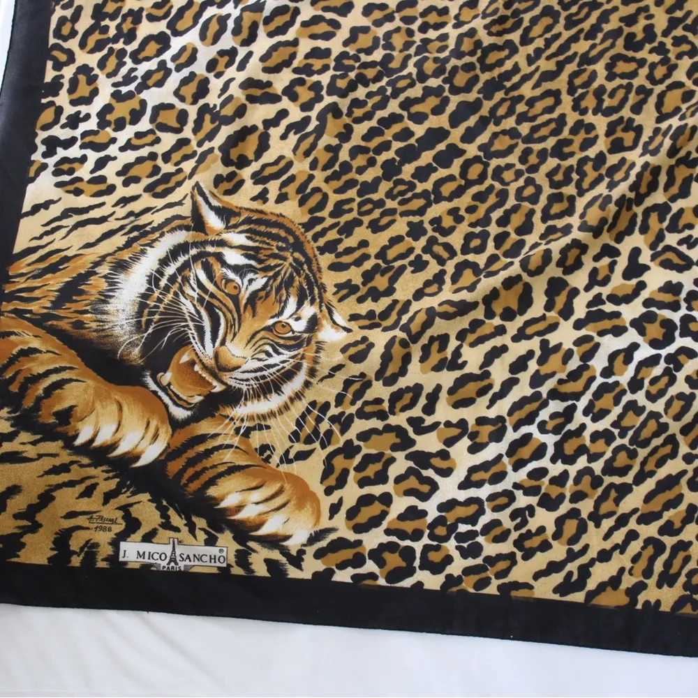 J Mico Sancho Paris Cheetah Print Tiger Scarf Black - Image 3