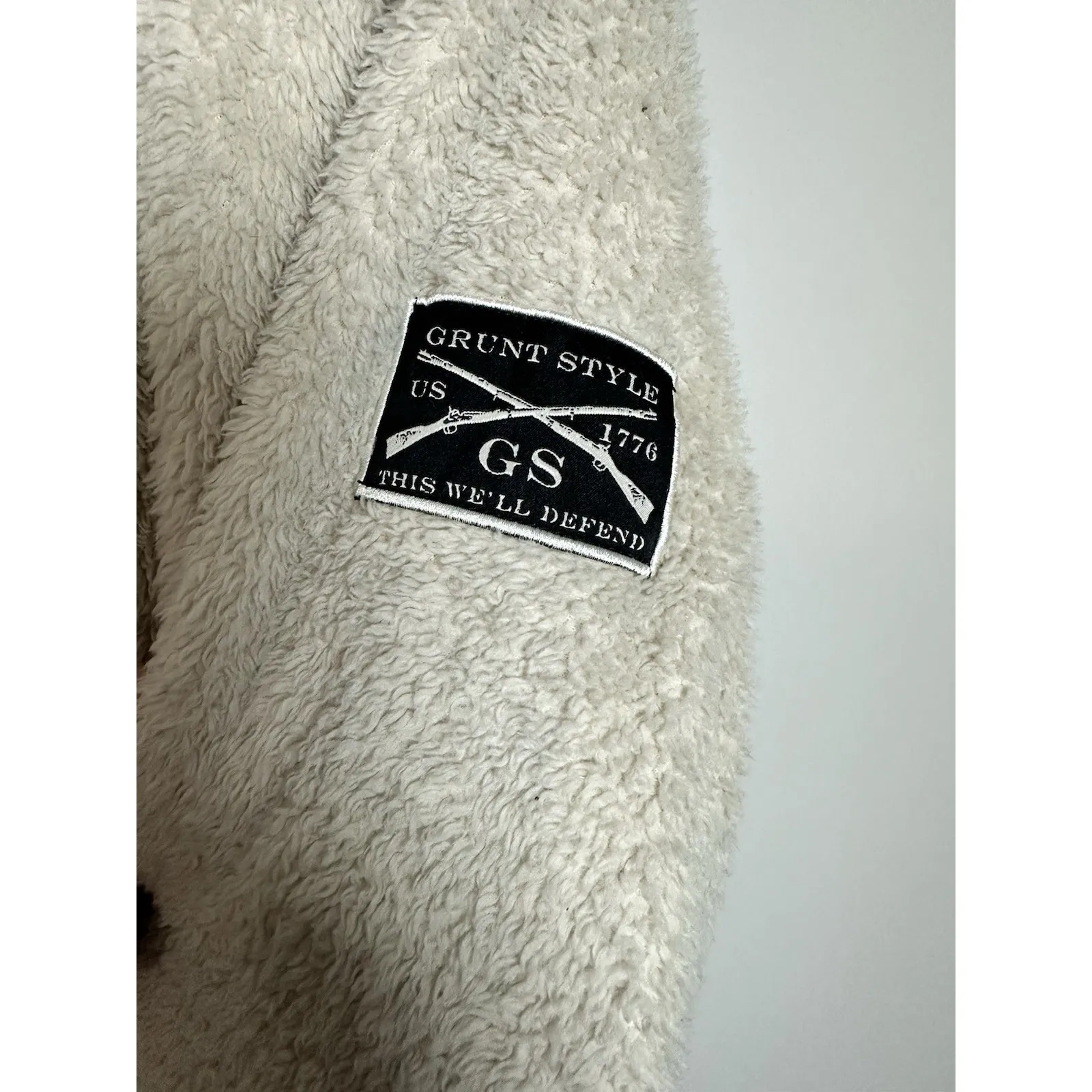 Grunt Style Women's Standard Issue Sherpa Full-Zip Hoodie - Cream - Large - Image 6