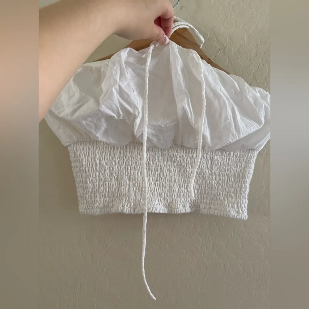 White Off-Shoulder Smocked Top - Image 2