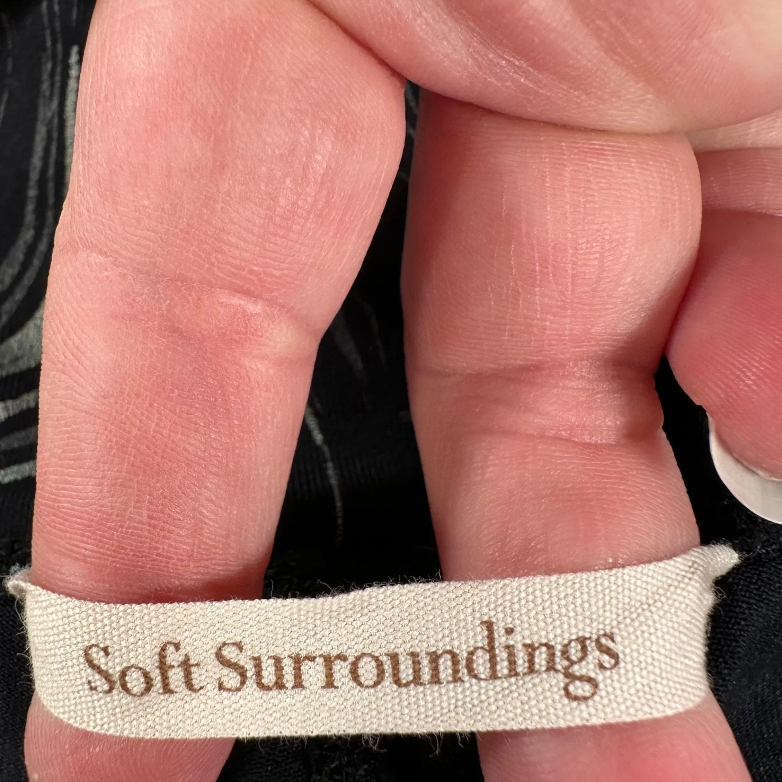 Soft Surroundings Argento Leggings Women's 1X Black Metallic Swirl High Waist - Image 5