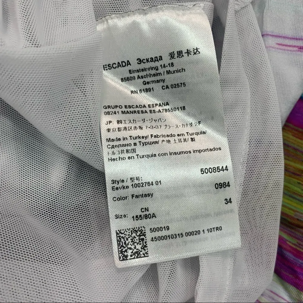 ESCADA Eevke dress In fantasy color ruched abstract print colorful dress Size 4 - Image 5