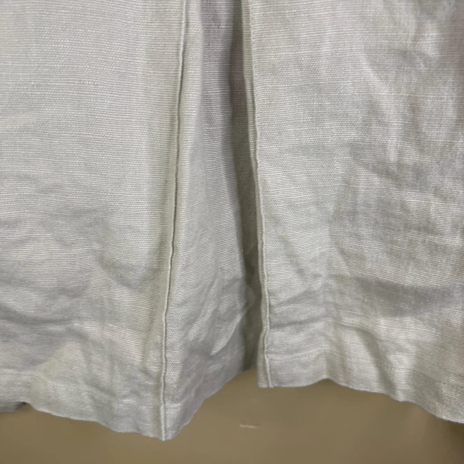 J Jill Womens Hemp Hooded Jacket Button Front Beige Size LG Split‎ Back Career Gray - Image 10