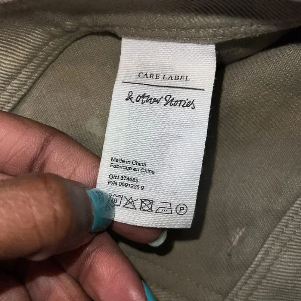 & other stories khaki cropped denim jeans, size 2 - Image 4