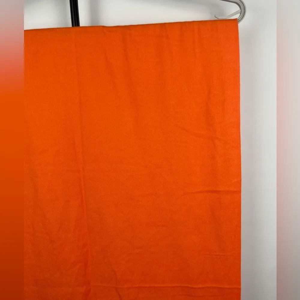 Reemonde Orange Soft Twill Wrap Rectangular Scarf with Fringe‎ Hem - Image 2