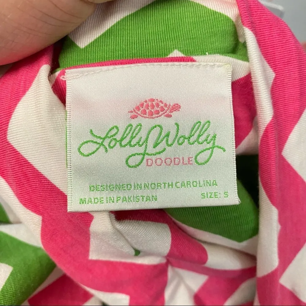 LOLLY MOLLY Women's Small Strapless Zigzag Coastal Chevron Beachy Maxi Dress - Image 4