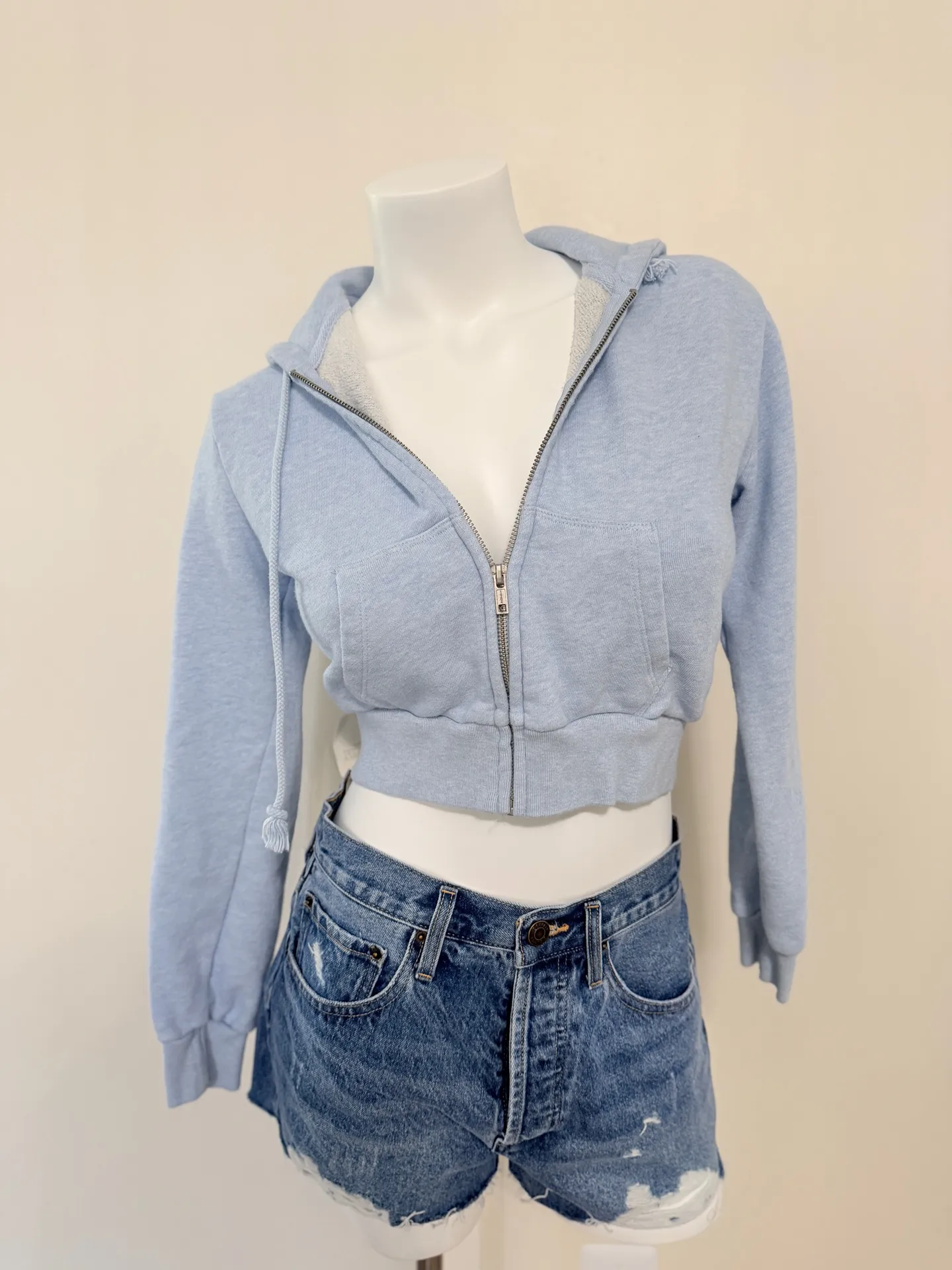 California girl cropped zip up hoodie soft girl aesthetic  - Image 2