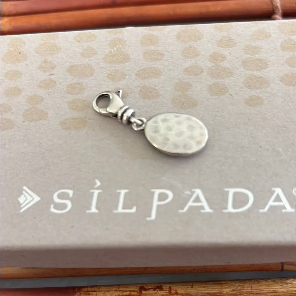 Silpada Sterling Silver Oval Initial L Charm with Cubic Zirconia Stone - Image 2