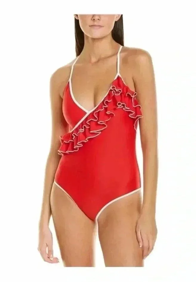 Lovers + Friends Red Chica One Piece Swimsuit Sz S - Image 4