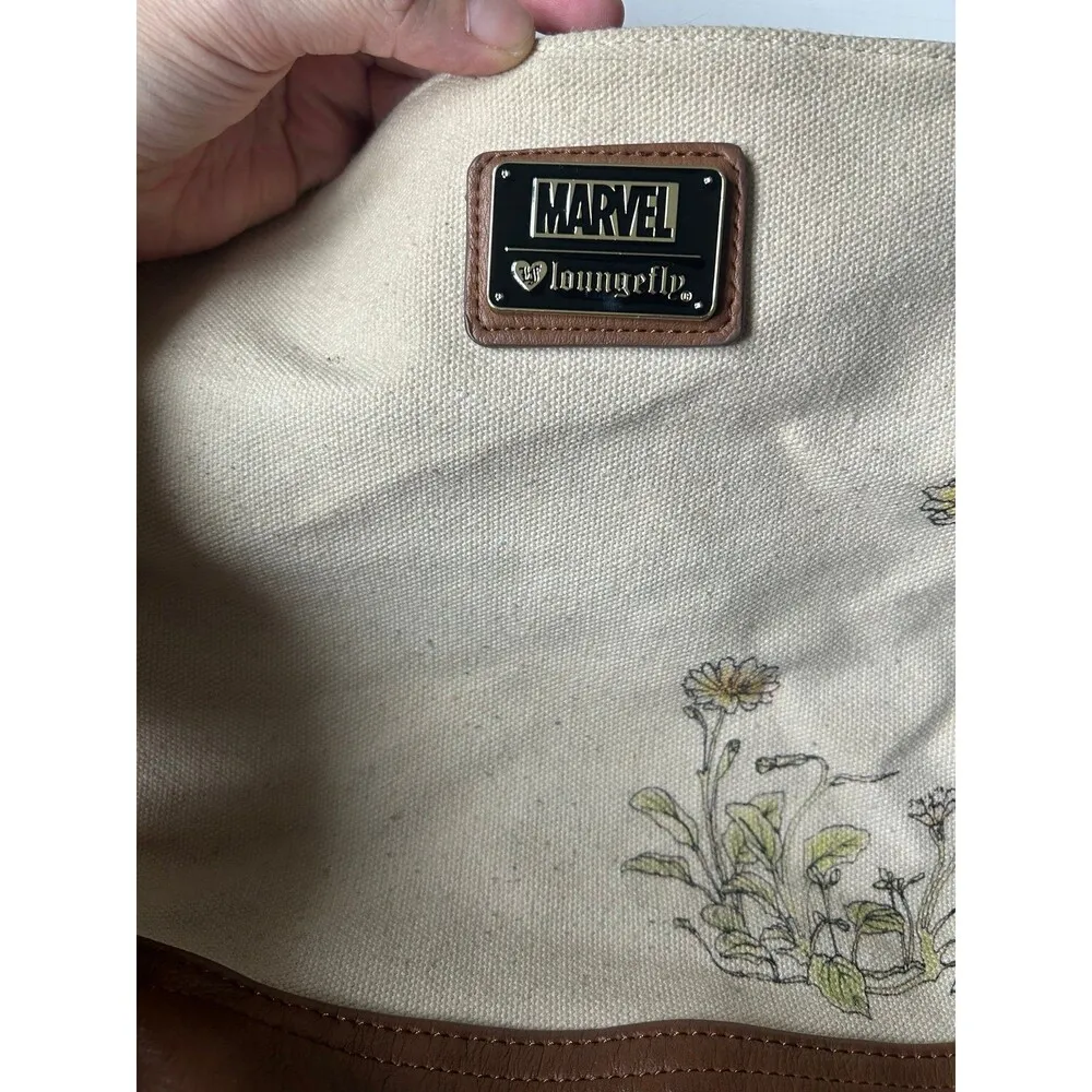 Loungefly Marvel Groot Guardians Of The Galaxy Crossbody Canvas Floral Purse - Image 5