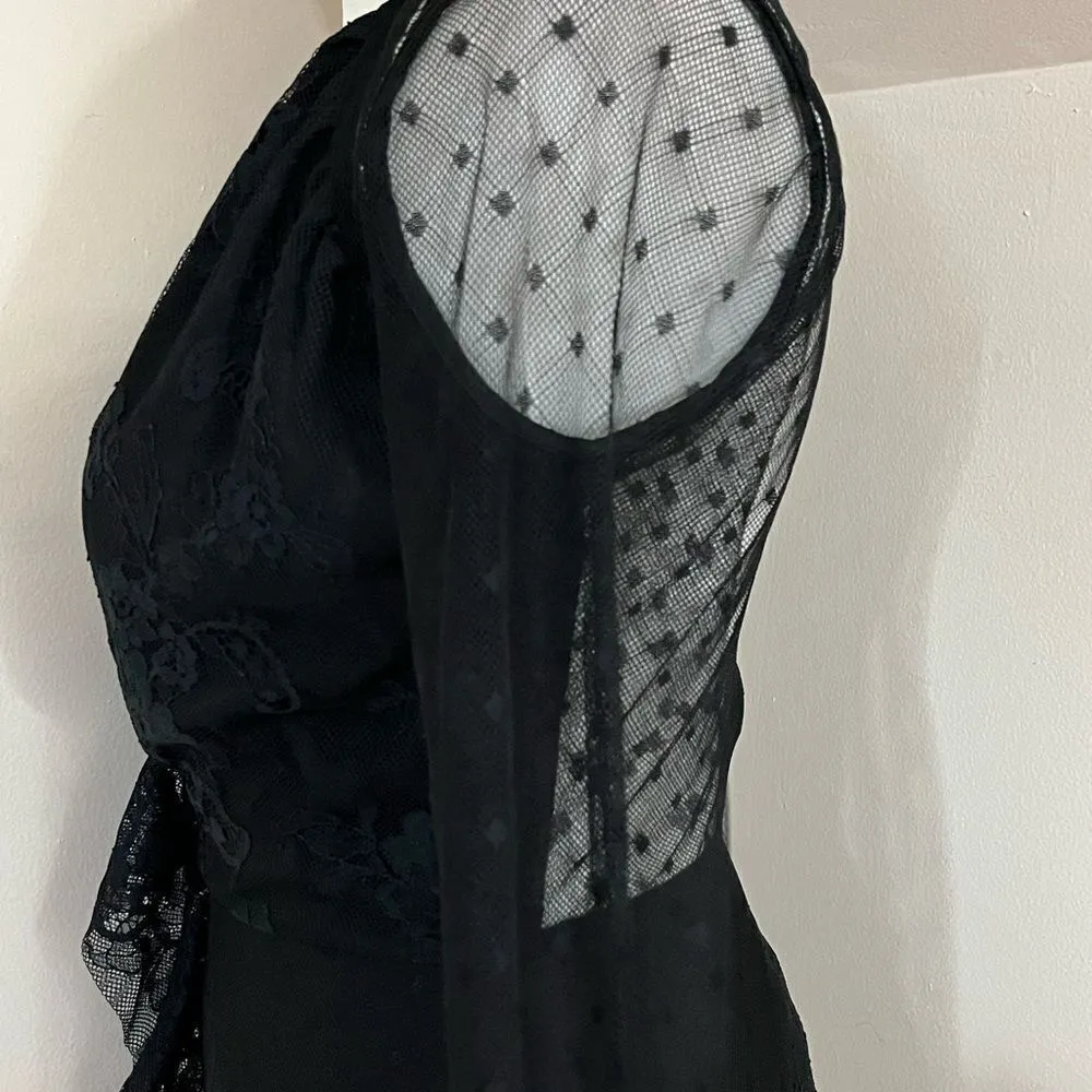 Lovers & Friends Revolve Collette Black Mesh Ruffle Mini Dress XS NWT - Image 4